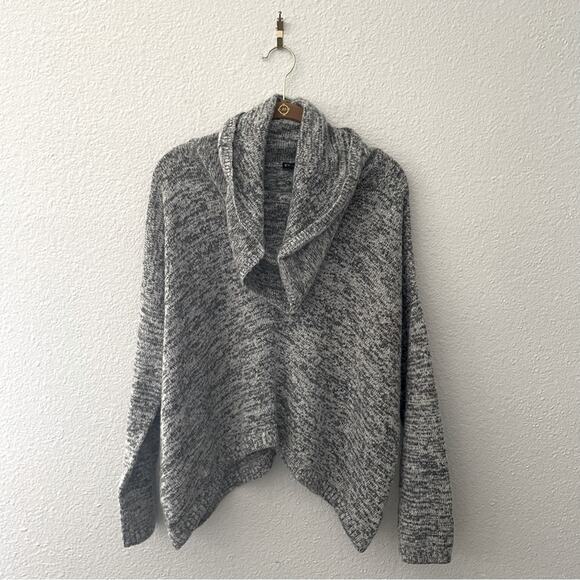 Heather Grey Cowl Neck Sweater Oversized Boxy Fit - Picture 1 of 6